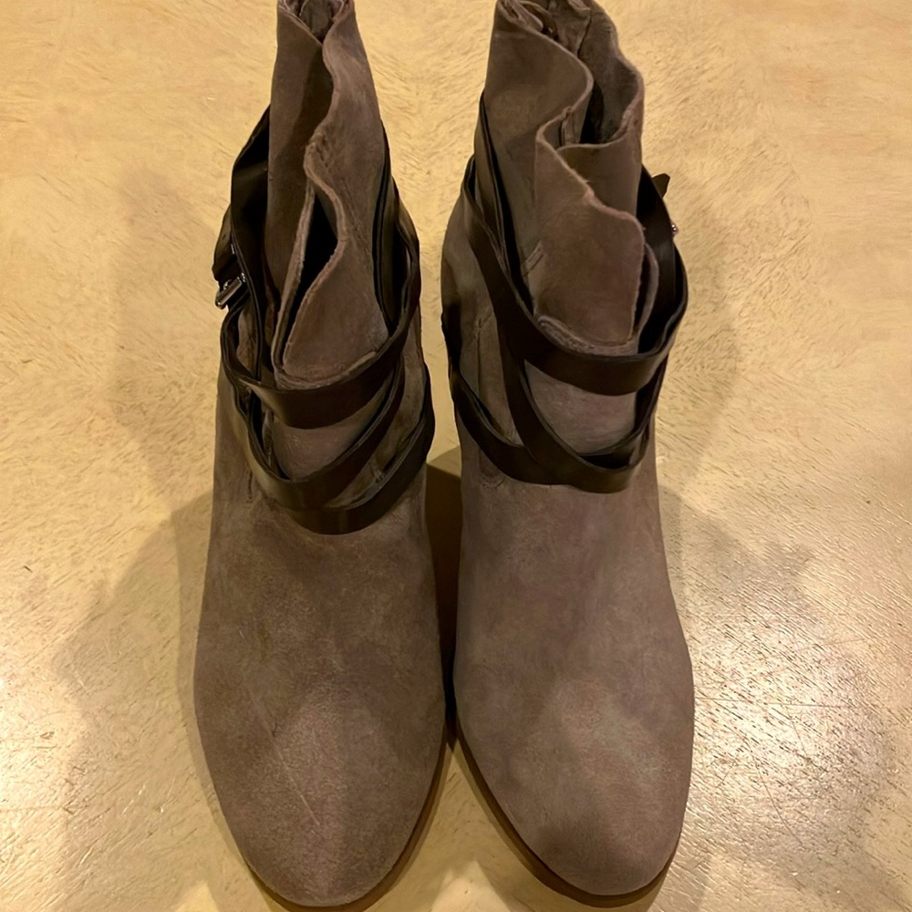 Suede Booties with Heal